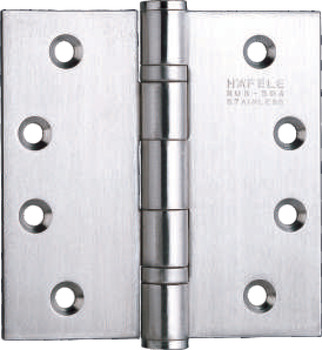 Butt hinge, SS304, 3 x 2.5 x 2 mm - no ball bearing, SQUARE CORNER