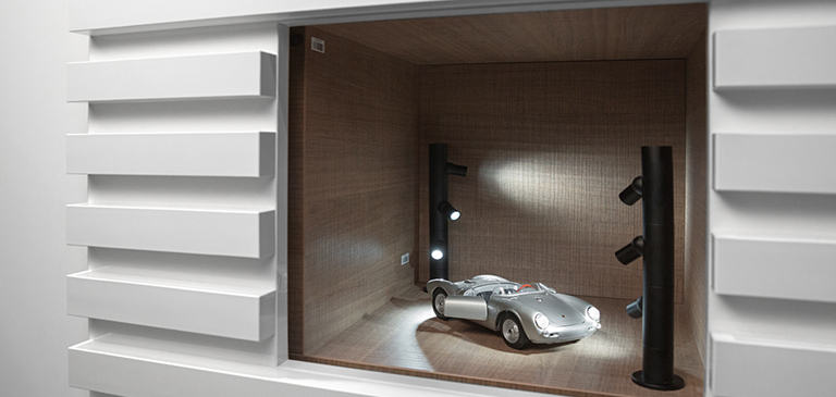 Illuminated niches make your collector’s items look their best