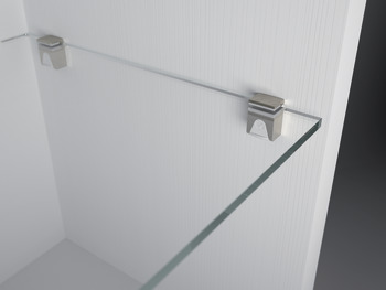 Shelf Support, Clamp Design, for Glass Shelves, KUBIC