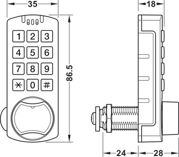 PIN code lock, with keypad