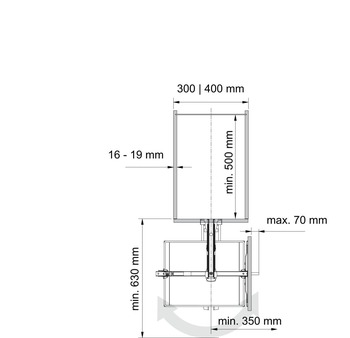 Tall Unit, VS Tal Larder Spin Storage for 300 mm Cabinet Width