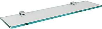 Glass shelf, with glass pane, square series, for screw fixing