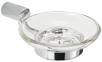 Soap dish, with holder, round series, for screw fixing