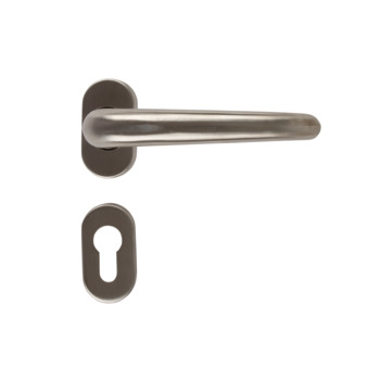 Narrow Hollow Lever handle, rose and escutcheon.