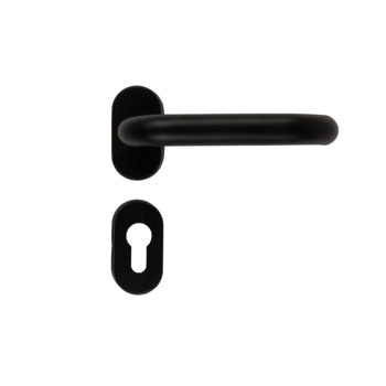 Lever handle, Hollow lever handle on narrow oval rose , for door thickness 38 - 55 mm