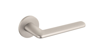 Lever handle, Lean, on round rose with cylinder profile escutcheon