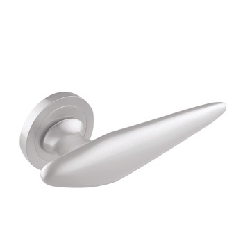 Lever handle, Elis, on round rose with Euro Profile cylinder escutcheon