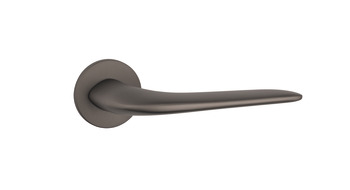 Duoro Lever handle, On round rose with Euro Profile Cylinder Escutcheon
