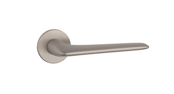 Lever handle, Porto, on round rose with Euro Profile cylinder  escutcheon