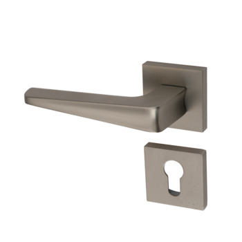 Enif Lever Handle, with Rose and Escutcheons
