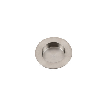 Inset Door Handle, Circular flush handle, Stainless Steel Matt
