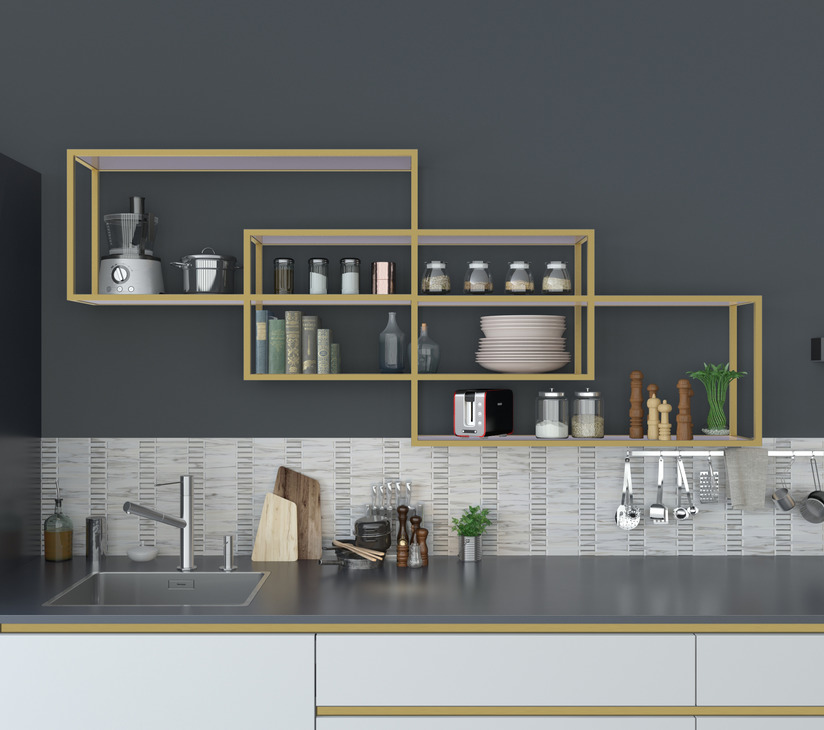 Stack Modular Shelving, Gold - in the Häfele India Shop
