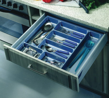 Plastic Standard Cutlery organisers for Tandembox, Ergo Fit - Smart, Silver